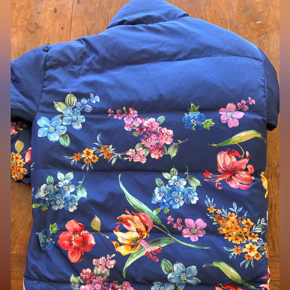 Johnny Was Reversible Multi-color Floral Puffer Jacket - Picture 4 of 8